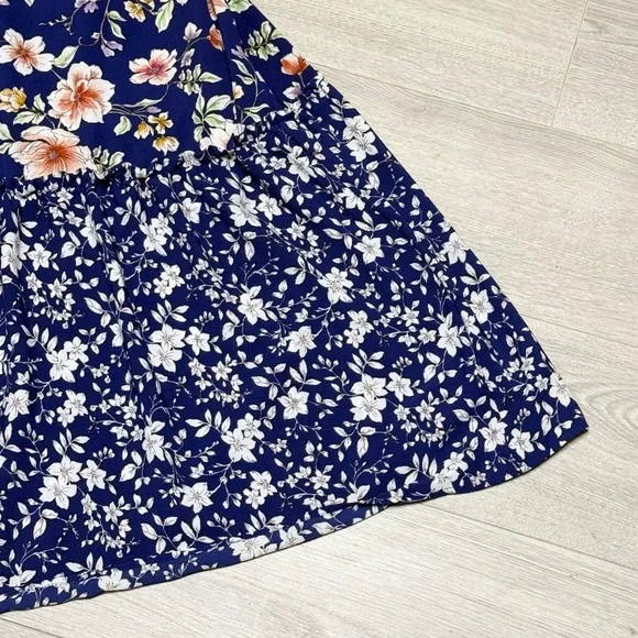 Studio B Summer Dress Blue Long Floral NWT XL - Picture 7 of 13